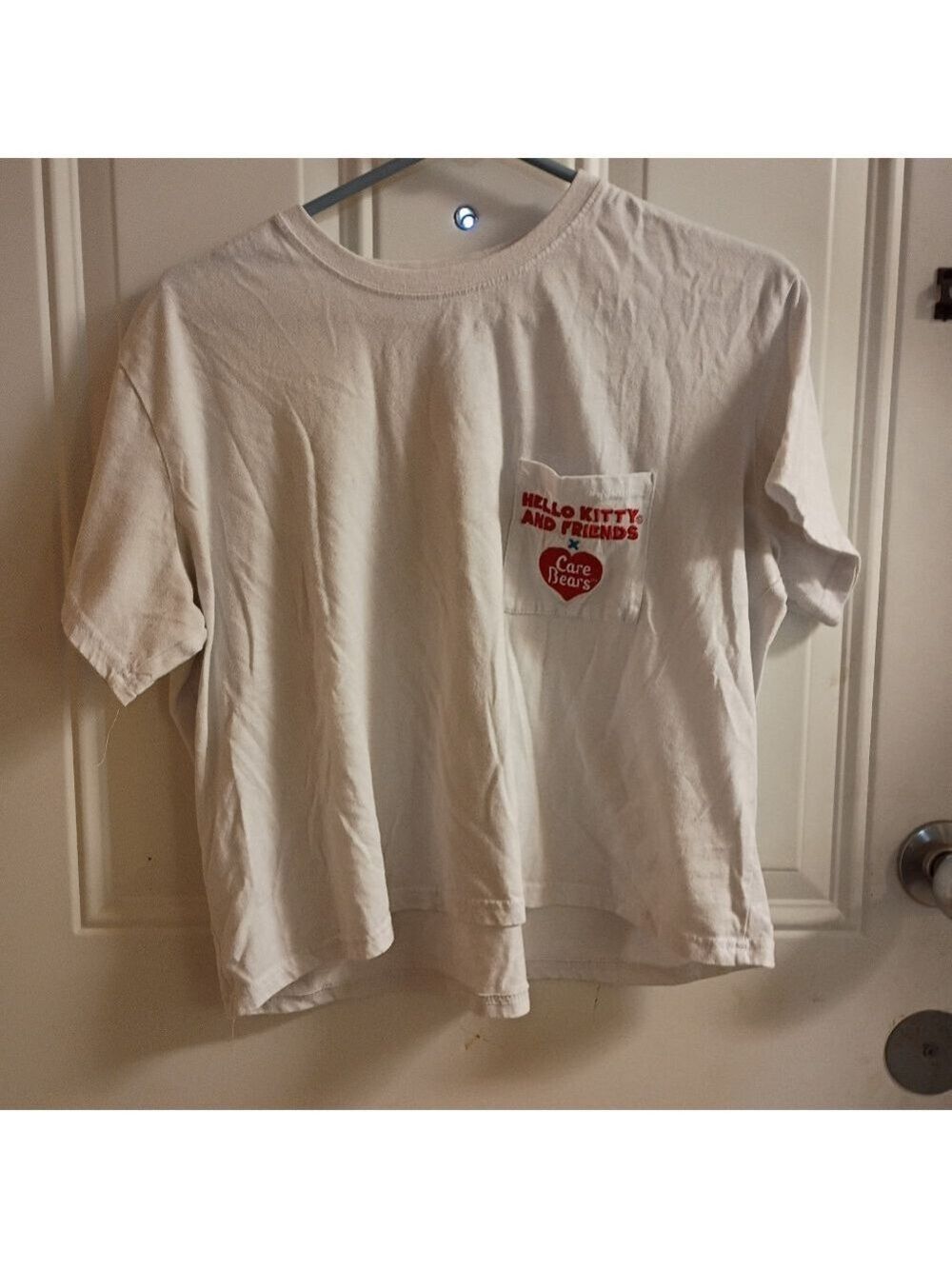 🆓 Free W/Purchase Hello Kitty X Care Bears White Tee Red Pocket Tee XL